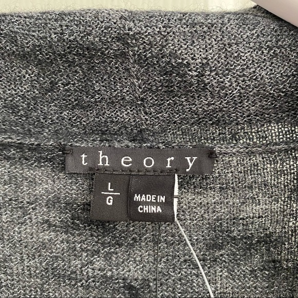 Theory Maternity Cardigan Slouchy Large Wool Charcoal Gray - Picture 6 of 9